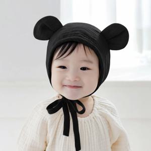 마우스거즈햇 아기동물모자 신생아귀달이비니모자 화이트