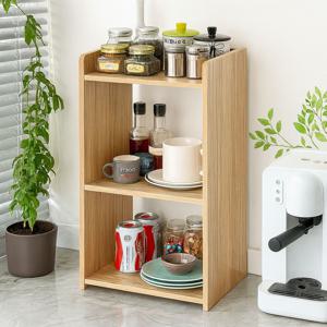 주방수납 우드 3단 선반 주방선반 수납랙 조리대 정리 조리도구 수납대 양념통 그릇 다용도렉