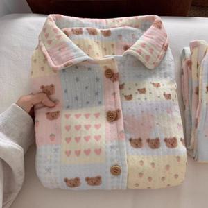 이치고 베어 패치 겨울 누빔 수면 잠옷 세트 1color