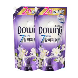 다우니 섬유유연제 화이트티와 릴리향 리필 1.6L x2