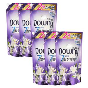 다우니 섬유유연제 화이트티와 릴리향 리필 1.6L x6