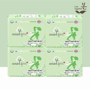 유기농 생리대 본플러스 대형 14P, 4팩