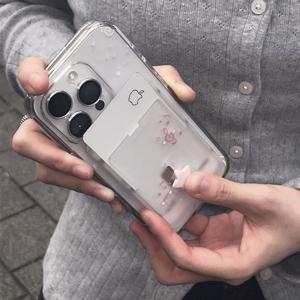 신지모루X모디무드 맥세이프 3장수납 카드지갑 M 버튼업 날개 러브 멜로디스타 도트스타