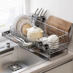 [해외] 공간활용 304스텐 싱크대 건조대 식기건조대 수저통+도마걸이+칼걸이
