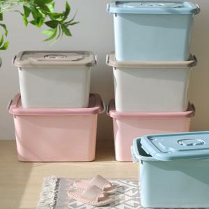 손잡이 뚜껑 중형 플라스틱 리빙박스 다용도정리함 팬트리 소품정리 바스켓 수납함