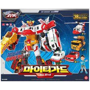 헬로카봇 마이티가드 올스타 4단 합체 자동차 변신 로봇