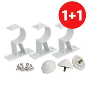 알미늄 1+1 커튼브라켓 민광 (화이트 K352) 커텐봉 링