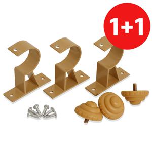 알미늄 1+1 커튼브라켓 민광 (브라운 K352) 커텐봉 링