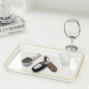 투명한 악세사리 향수 차키 트레이 쟁반 소품 진열 정리대
