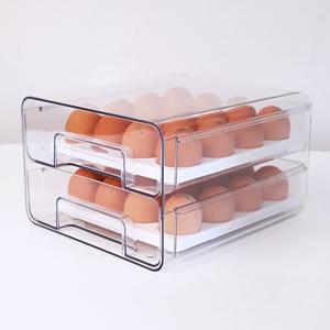 투명 계란 트레이 2단 32구 서랍형 정리용기
