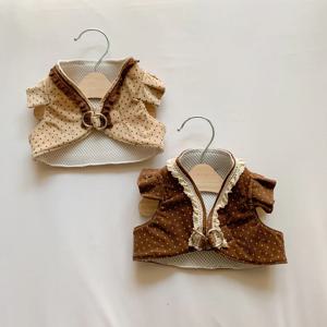 피넛버터 도트 원피스 소프트 강아지 하네스 단품 3size 2colors