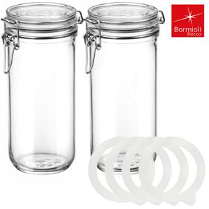 원형 유리병 1000ml 2P+밀폐패킹 4P 원두보관용기 피클병