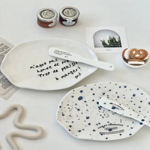 홈카페접시+버터나이프 2P+쇼핑백 선물세트 브런치접시 신혼부부 집들이 이사 선물