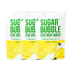 슈가버블 친환경 에코 주방세제 레몬크러쉬 1.2L x3