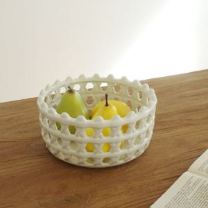 베베 세라믹 바스켓 넓은 와이드 소품 화장품 향수 바구니 커피캡슐 다용도 정리 수납 홀더