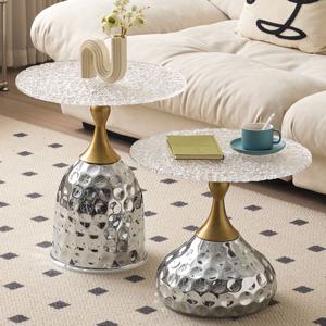 호텔 럭셔리 카사니 사이드 테이블 협탁 럭셔리 유리 스틸 탁자 인테리어