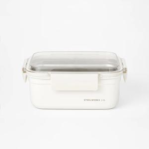 클리어 스테인리스 스틸 밀폐용기 직사각 오트밀 2L