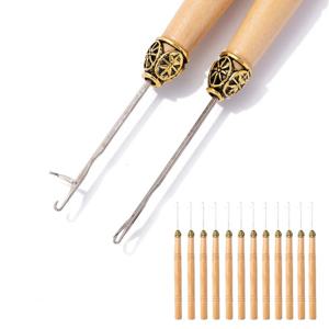 가발 붙임머리 연장용 머리 브릿지 코바늘 뜨개질 도구 위그바늘