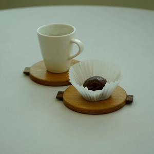 원형 티코스터 S 손잡이 우드코스터 컵받침 인테리어 소품 감성 핸드메이드 카페