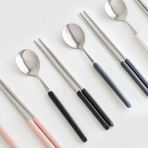 벨로아 수저세트 (화이트/블랙/핑크/그레이) 한식 숟가락 젓가락 신혼 집들이 이사 선물