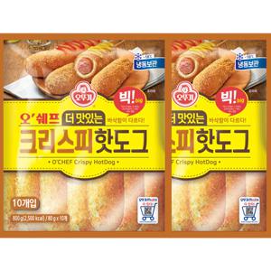 오쉐프 더 맛있는 크리스피 핫도그 800g x 2 (낱개20개)