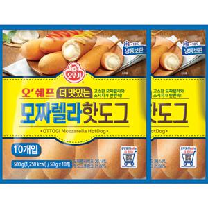오쉐프 더 맛있는 모짜렐라 핫도그 500g x 2 (낱개20개)