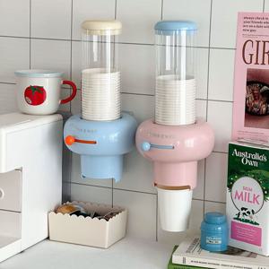 도넛 컬러 슬라이딩 종이컵 디스펜서 막힘없이 무타공 종이컵홀더