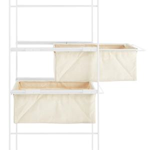 [해외] 스틸 모듈 선반 캔버스 패브릭 수납 바구니