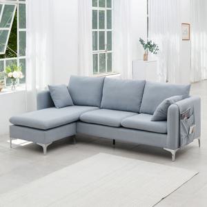 몬스터 기능성 패브릭 아쿠아텍스 2인용 3인용 소파 생활방수 다리 그레이 + 스툴 포함