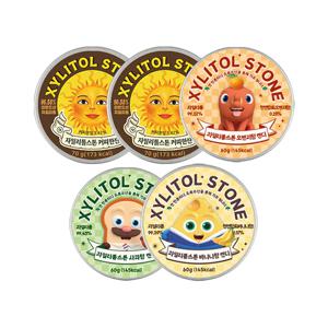 자일리톨스톤 커피한잔70g*2개+브레드이발소 오렌지향 60g+사과향 60g+바나나향 60g