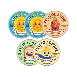 자일리톨스톤 오리지널 70g*2개+브레드이발소 오렌지향+사과향+바나나향 60g*각 1개