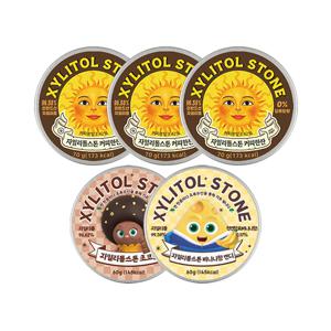 자일리톨스톤 커피한잔70g*3개+브레드이발소 초코맛 60g*1개+바나나향 60g*1개