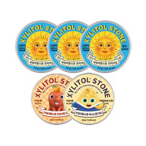 자일리톨스톤 오리지널 70g*3개+브레드이발소 오렌지향 60g*1개+바나나향 60g*1개