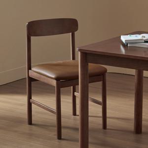 [리퍼]알로 고무나무 원목 식탁 의자 2colors