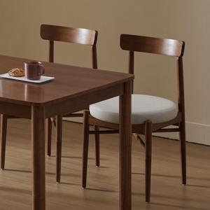 [리퍼]로나 원목 가죽좌판 디자인 체어 인테리어 식탁 의자 1+1 2colors