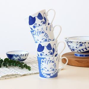 [2+2] 정품_일본감성 귀여운 미케도라 야옹이 머그컵 (미케2P+도라2P) 총4P