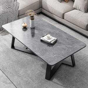 탄소강 프레임 스퀘어 거실 테이블 (곡선 라운딩소파 좌탁)