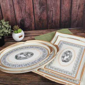 레벤호프 엔틱 웨이브 카우쟁반 사각 2P세트 사각 고급 트레이