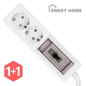 1+1 국산 고용량 멀티탭 2구 배선차단 1.5m/3m/5m 에어컨 대형가전