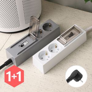 1+1 국산 컬러 고용량 배선 납작 멀티탭 2구 1.5m/3m/5m