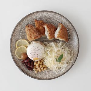 다온아토 하즈레 빈티지 원형 접시 25cm 돈까스 디너 브런치 접시 일본 도자기그릇