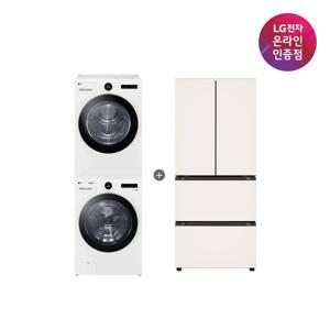 LG 트롬 세탁기건조기+ 디오스 김치톡톡 (FX23WA-20WQ + Z408MEEF23)