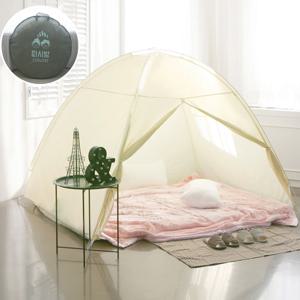 원터치 난방 텐트 퀸사이즈 2인 실내 침대 방한 보온 외풍차단 수면 텐트 가방포함