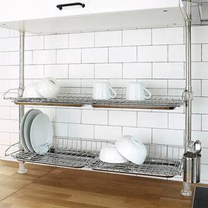 기둥식 식기건조대 2단 800mm (스텐물받이+수저통)