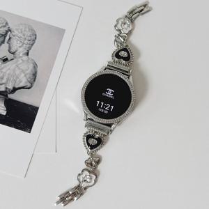 갤럭시 워치 7 6 5 4 클래식 호환 FE 액티브 1 2  피치하트브레이슬릿 메탈 스트랩