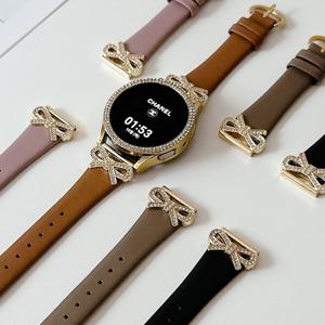 갤럭시 워치 7 스트랩 6 5 4 FE 액티브 1 2 리본 큐빅 소가죽 스트랩
