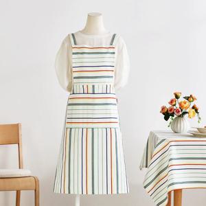 순면선염 멀티 스트라이프 생활방수 앞치마