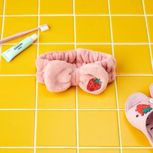 스트로베리 리본 극세사 세안밴드