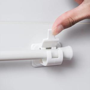 2P+2P 무타공 압축봉 고정 브라켓 후크형 홀더 브라켓 접착식 전용 후크