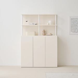 몬드 E0 3단 도어수납장+상부장 W1200